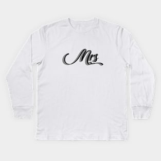 Mrs Wedding Monochrome Kids Long Sleeve T-Shirt